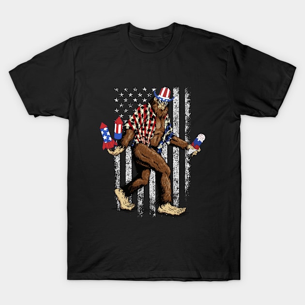 4th Of July American Flag - US 4th of July American flag T-Shirt by savage land 